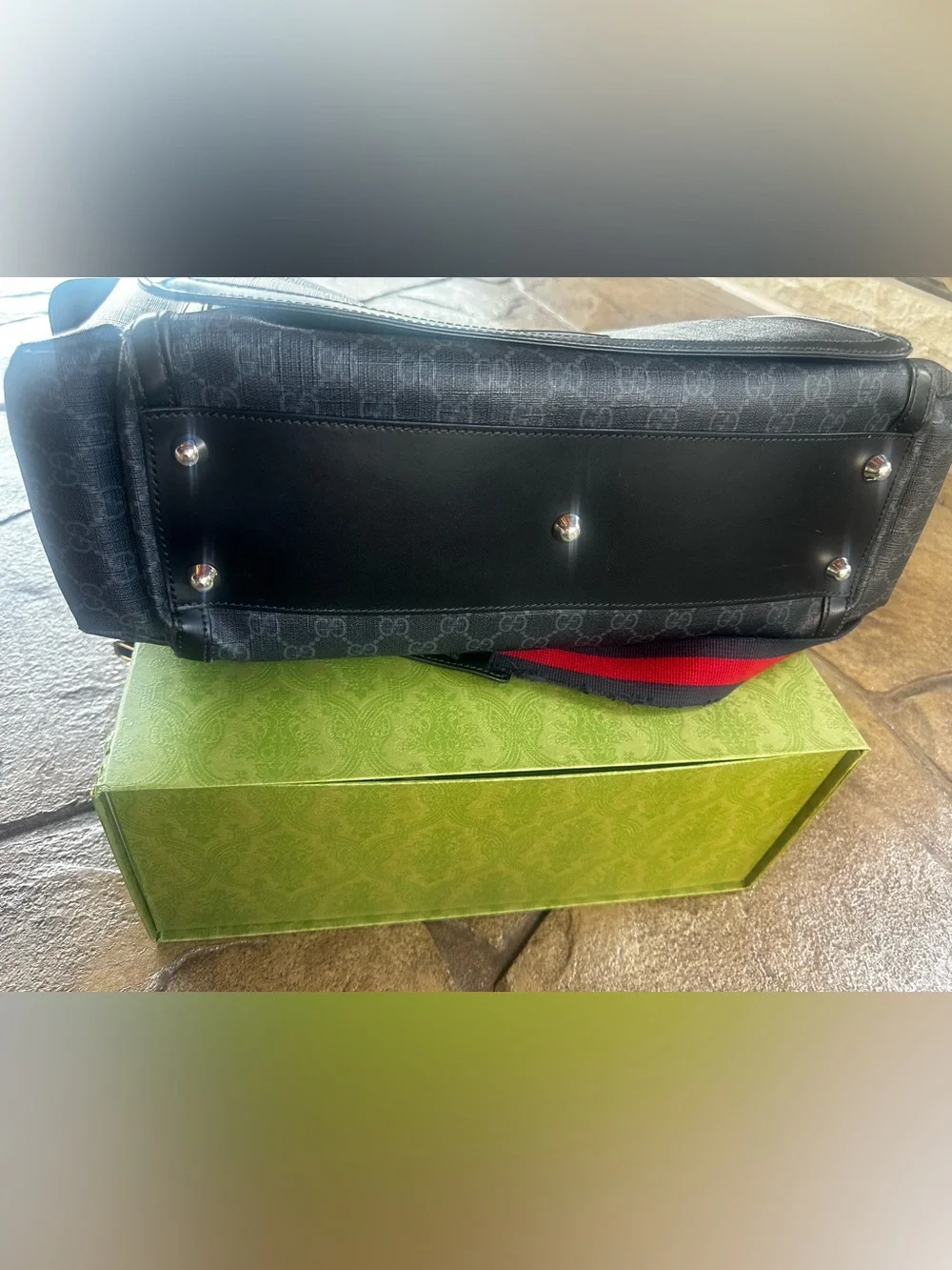 Gucci Diaper Bag with Red-Blue Web Strap